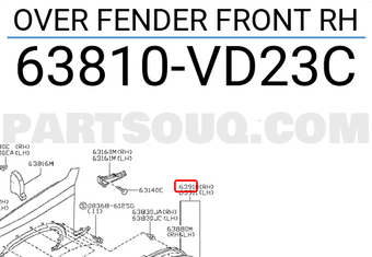 Nissan 63810VD23C OVER FENDER FRONT RH