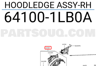 Nissan 641001LB0A HOODLEDGE ASSY-RH