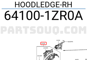 Nissan 641001ZR0A HOODLEDGE-RH