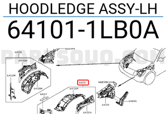 Nissan 641011LB0A HOODLEDGE ASSY-LH