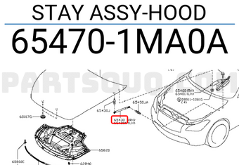 Nissan 654701MA0A STAY ASSY-HOOD