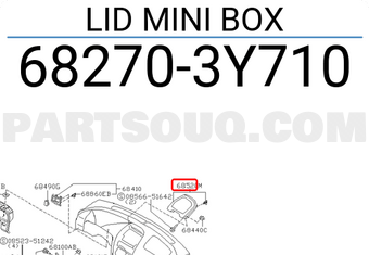 Nissan 682703Y710 LID MINI BOX