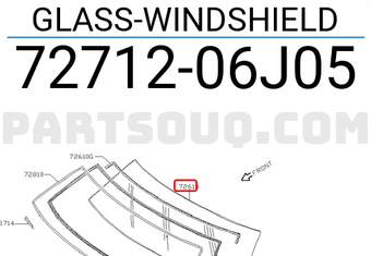 Nissan 7271206J05 GLASS-WINDSHIELD