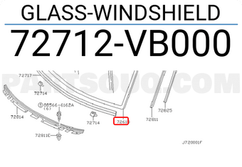 Nissan 72712VB000 GLASS-WINDSHIELD