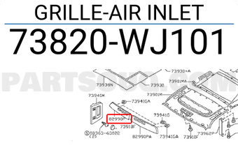 Nissan 73820WJ101 GRILLE-AIR INLET