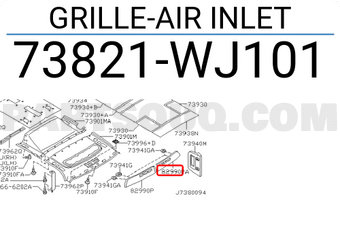 Nissan 73821WJ101 GRILLE-AIR INLET