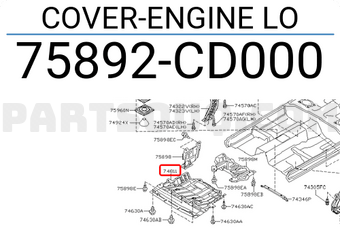 Nissan 75892CD000 COVER-ENGINE LO