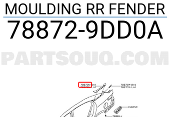 Nissan 788729DD0A MOULDING RR FENDER