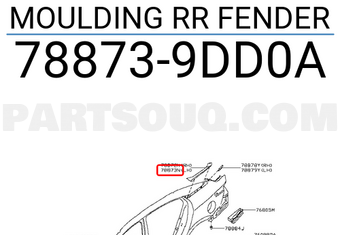 Nissan 788739DD0A MOULDING RR FENDER