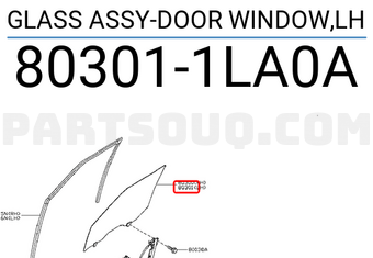 Nissan 803011LA0A GLASS ASSY-DOOR WINDOW,LH