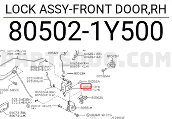 Nissan 805021Y500 LOCK ASSY-FRONT DOOR,RH