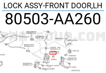 Nissan 80503AA260 LOCK ASSY-FRONT DOOR,LH