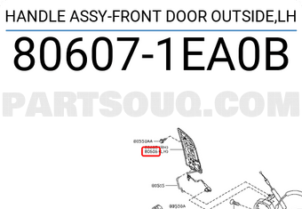 Nissan 806071EA0B HANDLE ASSY-FRONT DOOR OUTSIDE,LH