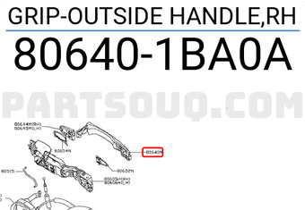 Nissan 806401BA0A GRIP-OUTSIDE HANDLE,RH