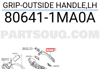 Nissan 806411MA0A GRIP-OUTSIDE HANDLE,LH