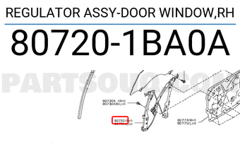 Nissan 807201BA0A REGULATOR ASSY-DOOR WINDOW,RH