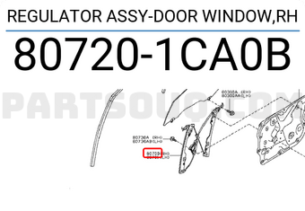 Nissan 807201CA0B REGULATOR ASSY-DOOR WINDOW,RH