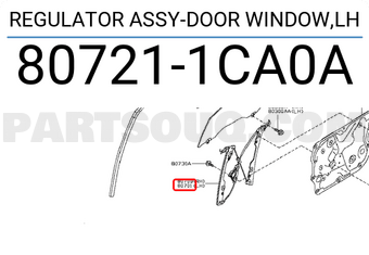 Nissan 807211CA0A REGULATOR ASSY-DOOR WINDOW,LH