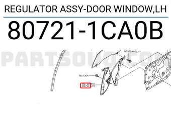 Nissan 807211CA0B REGULATOR ASSY-DOOR WINDOW,LH
