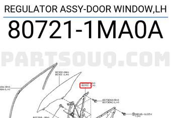 Nissan 807211MA0A REGULATOR ASSY-DOOR WINDOW,LH