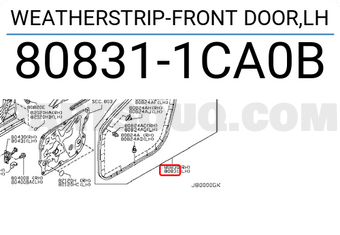 Nissan 808311CA0B WEATHERSTRIP-FRONT DOOR,LH