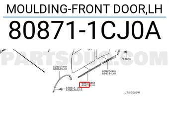 Nissan 808711CJ0A MOULDING-FRONT DOOR,LH