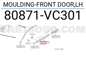 Nissan 80871VC301 MOULDING-FRONT DOOR,LH