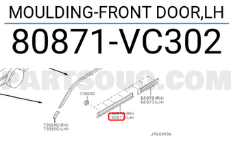 Nissan 80871VC302 MOULDING-FRONT DOOR,LH