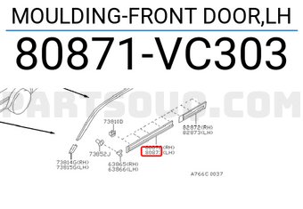 Nissan 80871VC303 MOULDING-FRONT DOOR,LH