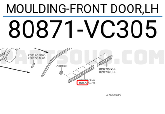 Nissan 80871VC305 MOULDING-FRONT DOOR,LH