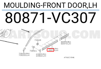 Nissan 80871VC307 MOULDING-FRONT DOOR,LH