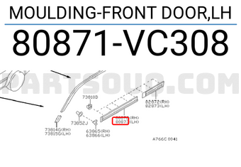 Nissan 80871VC308 MOULDING-FRONT DOOR,LH
