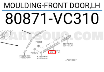 Nissan 80871VC310 MOULDING-FRONT DOOR,LH