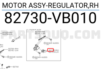 Nissan 82730VB010 MOTOR ASSY-REGULATOR,RH