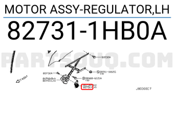 Nissan 827311HB0A MOTOR ASSY-REGULATOR,LH