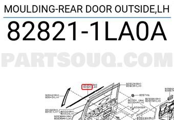 Nissan 828211LA0A MOULDING-REAR DOOR OUTSIDE,LH
