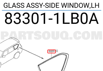 Nissan 833011LB0A GLASS ASSY-SIDE WINDOW,LH