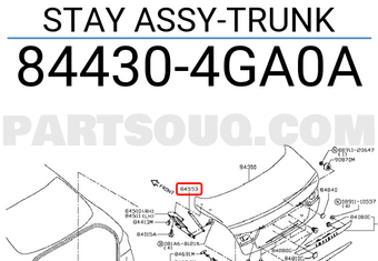 Nissan 844304GA0A STAY ASSY-TRUNK