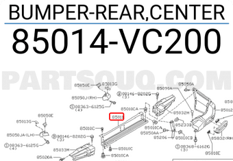 Nissan 85014VC200 BUMPER-REAR,CENTER