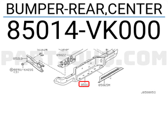 Nissan 85014VK000 BUMPER-REAR,CENTER
