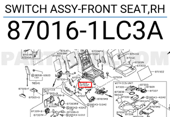 Nissan 870161LC3A SWITCH ASSY-FRONT SEAT,RH
