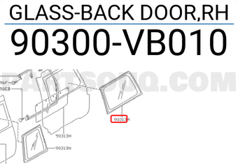 Nissan 90300VB010 GLASS-BACK DOOR,RH