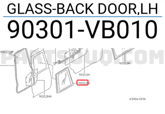 Nissan 90301VB010 GLASS-BACK DOOR,LH