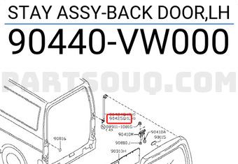 Nissan 90440VW000 STAY ASSY-BACK DOOR,LH