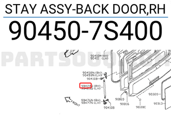 Nissan 904507S400 STAY ASSY-BACK DOOR,RH