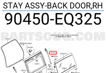 Nissan 90450EQ325 STAY ASSY-BACK DOOR,RH