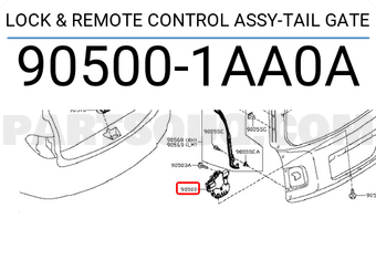 Nissan 905001AA0A LOCK & REMOTE CONTROL ASSY-TAIL GATE