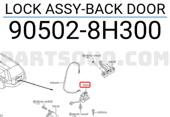 Nissan 905028H300 LOCK ASSY-BACK DOOR