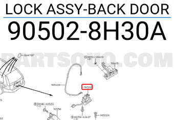 Nissan 905028H30A LOCK ASSY-BACK DOOR