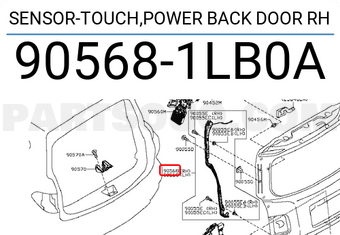 Nissan 905681LB0A SENSOR-TOUCH,POWER BACK DOOR RH